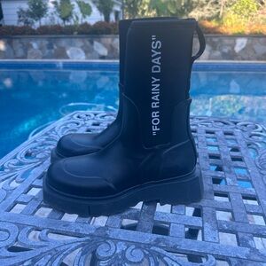 Off White Black Rain Boots
